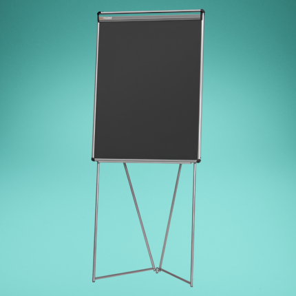 Neuland Flipchart, zusammenklappbar, mit Pinfläche, Stiftablage, Tafelfläche aus filztuchkaschiertem Hartschaum, BxHxT 76x187x49 cm, OHNE PAPIER