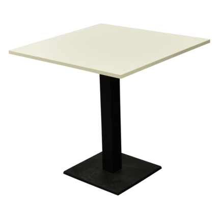 Tisch Design, hochglanz weiß, mit einem Mittelbein für 4 Personen, LxBxH 75x75x74 cm,  Bodenplatte 40x40cm