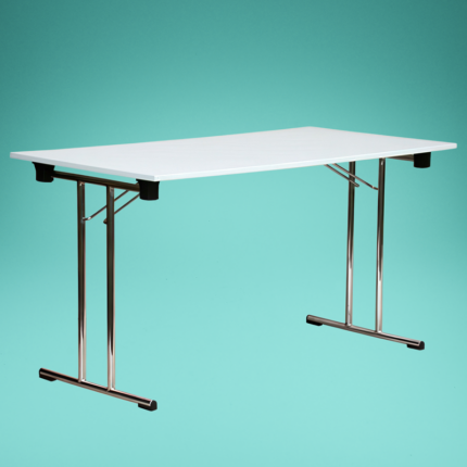 Konferenz- und Seminartisch Premium 40 x 140 cm, lichtgrau, Gestellfarbe T-Fuß: Chrom