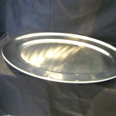 Buffetplatte oval 60x42 cm, H 4 cm, CrNi