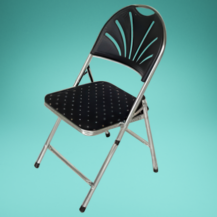 Polsterklappstuhl, schwarz, mit goldenen Rauten HxBxT  81x44x47 cm, Sitzhöhe 44 cm