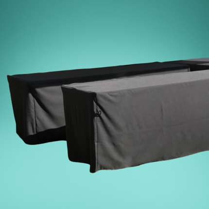 Verkleidung für Biertisch, 220 cm x 70 cm, umlaufend, Farbe schwarz