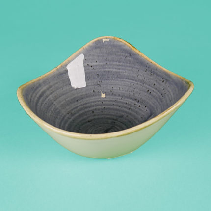Schüssel (handmade), dreieckig, 15,3 cm, Lotus, Blueberry Stonecast - Churchill