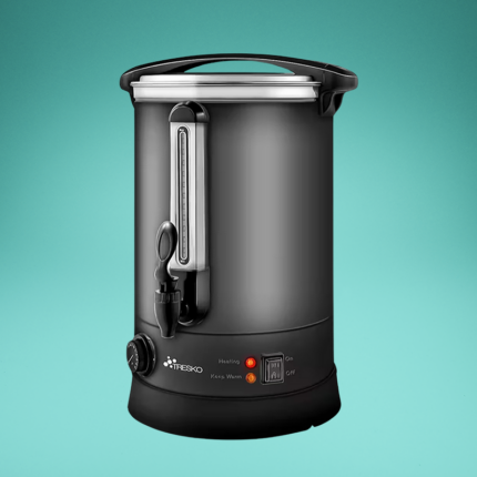 Glühweinkocher mit Zapfhahn, 20 l, Edelstahl, grau, Nutzung auch als Kaffeetherme, Heißwasserspender oder Wasserkocher