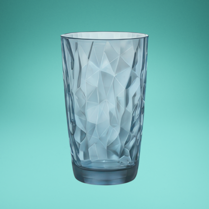 Longdrinkglas / Wasserglas / Wasserbecher, 0,45 l, "Diamond Rock" Farbe: Ocean Blue