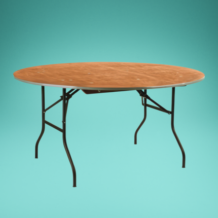 Banketttisch rund, Ø152 cm, klappbar inkl. passender Molton-Auflage